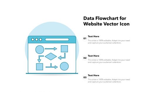 Data Flowchart For Website Vector Icon Ppt PowerPoint Presentation Show Skills PDF