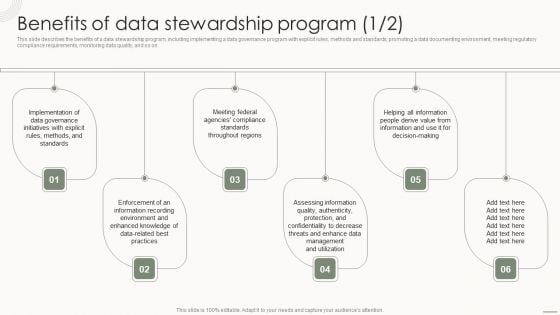 Data Governance IT Benefits Of Data Stewardship Program Ppt PowerPoint Presentation File Inspiration PDF