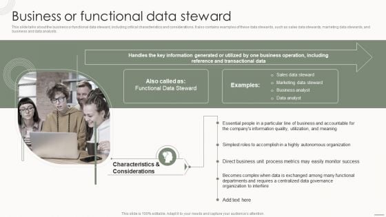 Data Governance IT Business Or Functional Data Steward Designs PDF