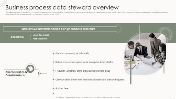 Data Governance IT Business Process Data Steward Overview Slides PDF