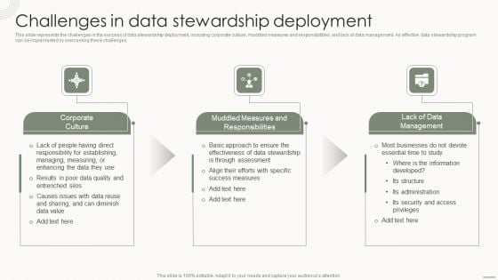 Data Governance IT Challenges In Data Stewardship Deployment Formats PDF