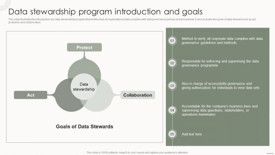 Data Governance IT Data Stewardship Program Introduction And Goals Formats PDF