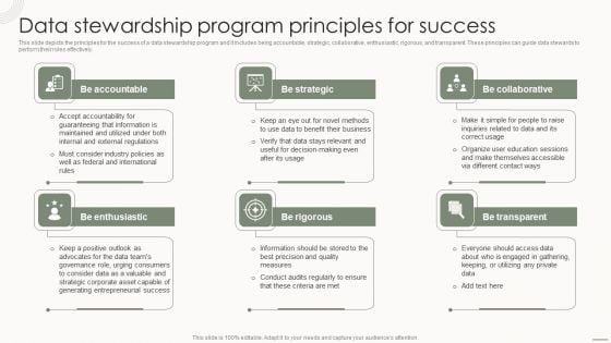 Data Governance IT Data Stewardship Program Principles For Success Ideas PDF