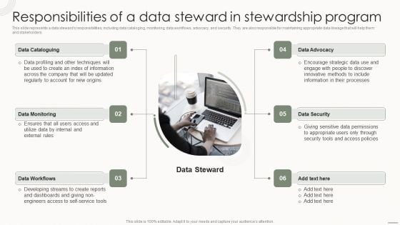 Data Governance IT Responsibilities Of A Data Steward In Stewardship Program Introduction PDF