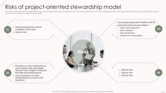 Data Governance IT Risks Of Project Oriented Stewardship Model Topics PDF