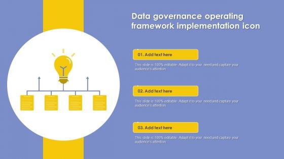 Data Governance Operating Framework Implementation Icon Formats PDF