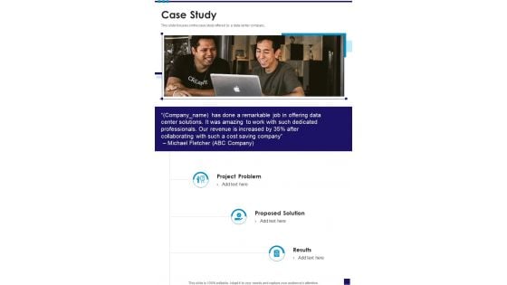 Data Hub Services Proposal Case Study One Pager Sample Example Document Data Hub Services Proposal Case Study One Pager Sample Example Document