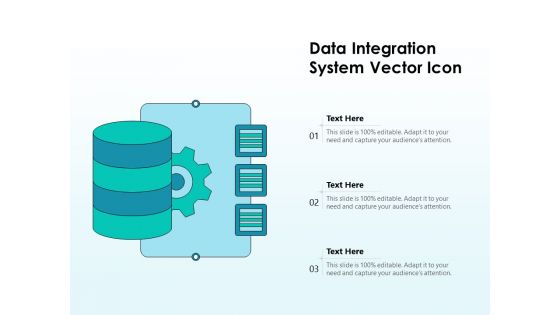 Data Integration System Vector Icon Ppt PowerPoint Presentation Ideas Gallery PDF