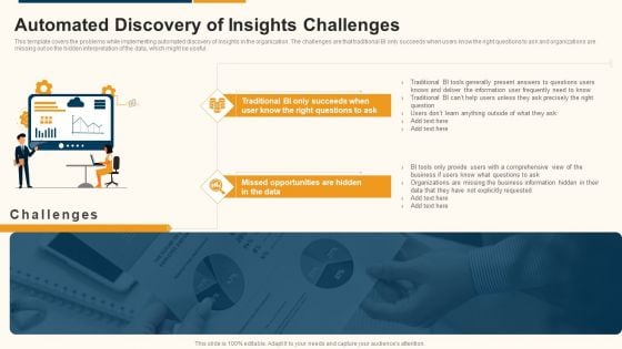 Data Interpretation And Analysis Playbook Automated Discovery Of Insights Challenges Clipart PDF