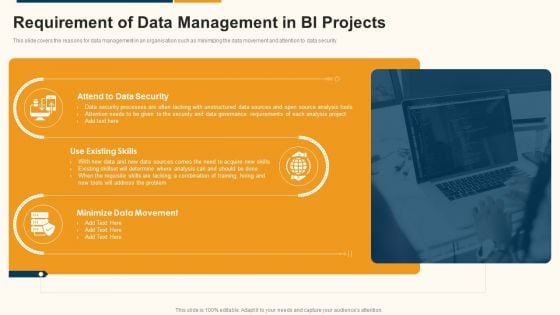 Data Interpretation And Analysis Playbook Requirement Of Data Management In BI Projects Topics PDF