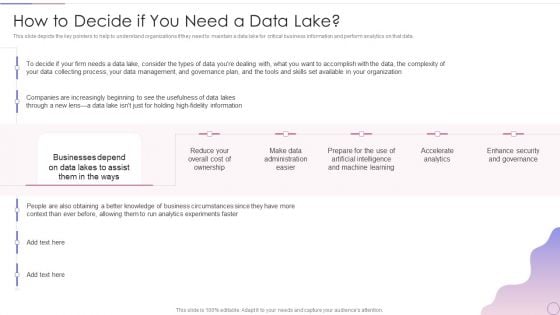 Data Lake Architecture Future Of Data Analysis How To Decide If You Need A Data Lake Designs PDF Data Lake Architecture Future Of Data Analysis How To Decide If You Need A Data Lake Designs PDF