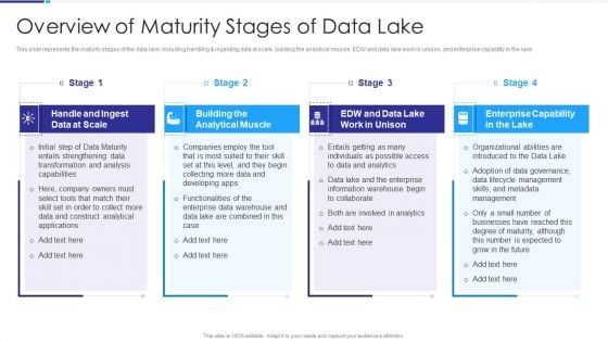 Data Lake Architecture Overview Of Maturity Stages Of Data Lake Ppt Model Samples PDF