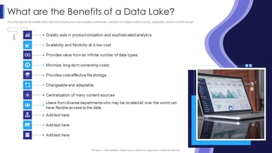 Data Lake Architecture What Are The Benefits Of A Data Lake Ppt Gallery Infographics PDF