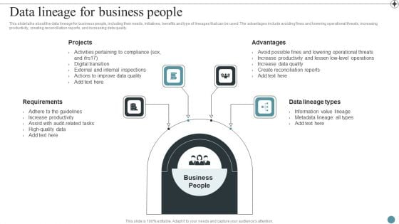 Data Lineage For Business People Deploying Data Lineage IT Elements PDF