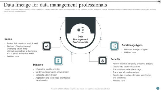 Data Lineage For Data Management Professionals Deploying Data Lineage IT Template PDF