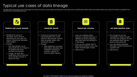 Data Lineage Implementation Typical Use Cases Of Data Lineage Pictures PDF