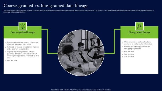 Data Lineage Methods Coarse-Grained Vs Fine Grained Data Lineage Icons PDF