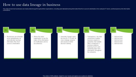 Data Lineage Methods How To Use Data Lineage In Business Summary PDF Data Lineage Methods How To Use Data Lineage In Business Summary PDF