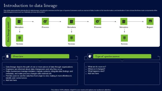 Data Lineage Methods Introduction To Data Lineage Summary PDF