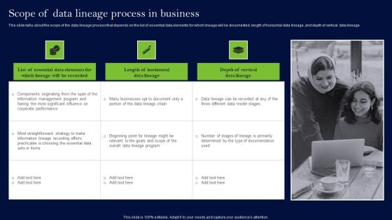 Data Lineage Methods Scope Of Data Lineage Process In Business Brochure PDF