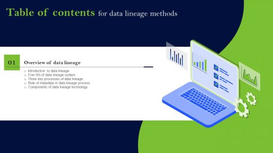 Data Lineage Methods Table Of Contents Elements PDF