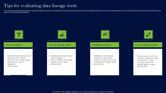 Data Lineage Methods Tips For Evaluating Data Lineage Tools Background PDF