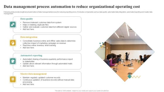 Data Management Process Automation To Reduce Organizational Operating Cost Pictures PDF