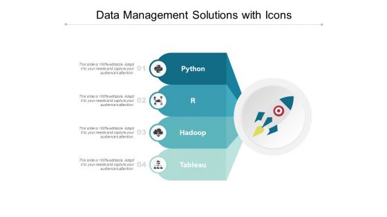 Data Management Solutions With Icons Ppt PowerPoint Presentation Icon Brochure