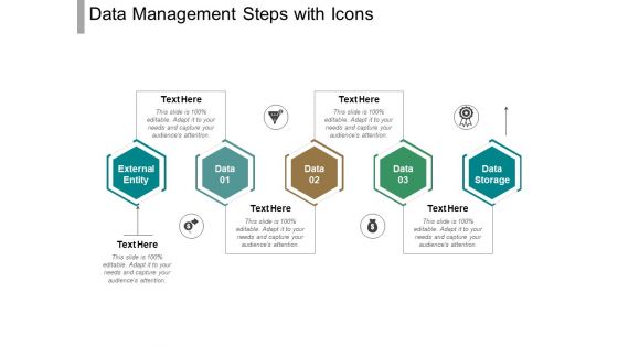 Data Management Steps With Icons Ppt PowerPoint Presentation Infographic Template Deck