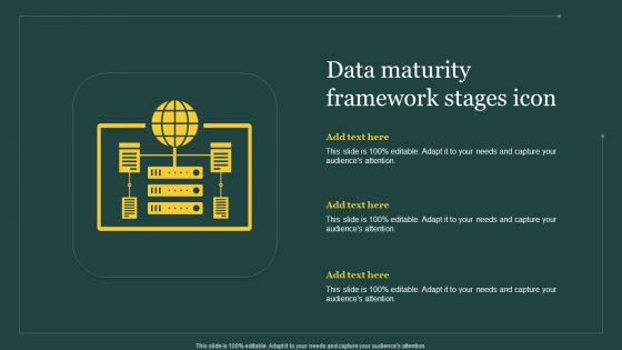 Data Maturity Framework Stages Icon Ppt PowerPoint Presentation File Graphics Design PDF