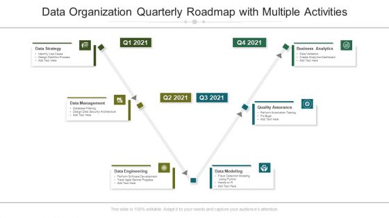 Data Organization Quarterly Roadmap With Multiple Activities Professional