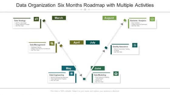 Data Organization Six Months Roadmap With Multiple Activities Microsoft