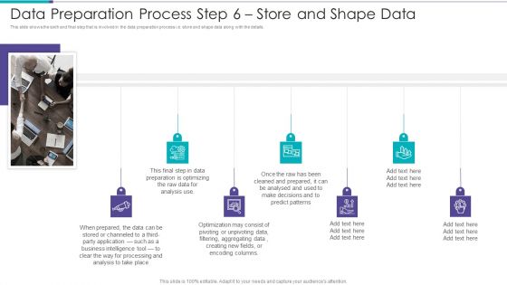 Data Preparation Infrastructure And Phases Data Preparation Process Step 6 Store And Shape Data Clipart PDF