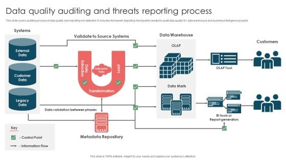 Data Quality Auditing And Threats Reporting Process Ppt Icon Picture PDF