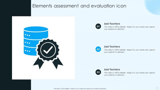 Data Quality Elements Assessment And Evaluation Icon Inspiration PDF