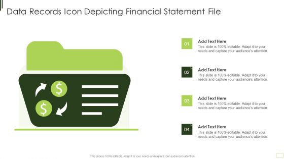 Data Records Icon Depicting Financial Statement File Demonstration PDF