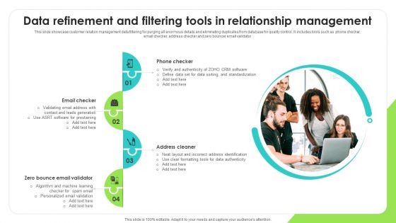 Data Refinement And Filtering Tools In Relationship Management Slides PDF