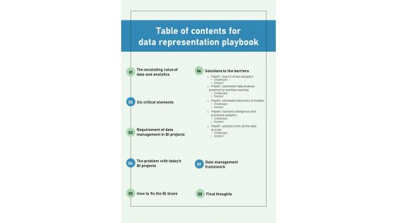Data Representation Playbook Template