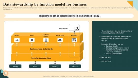 Data Stewardship By Function Model For Business Professional PDF