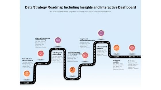 Data Strategy Roadmap Including Insights And Interactive Dashboard Ppt PowerPoint Presentation File Elements PDF