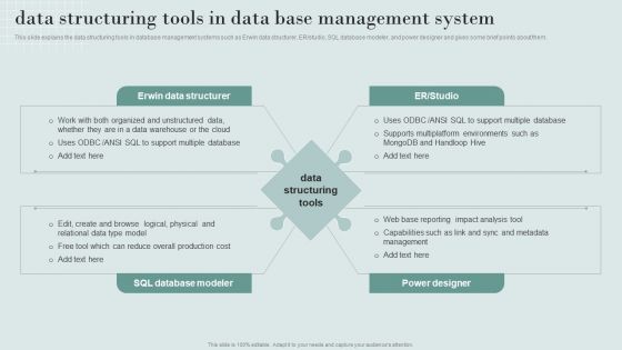 Data Structure IT Data Structuring Tools In Data Base Management System Elements PDF