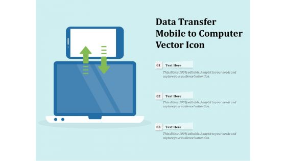 Data Transfer Mobile To Computer Vector Icon Ppt PowerPoint Presentation File Microsoft PDF