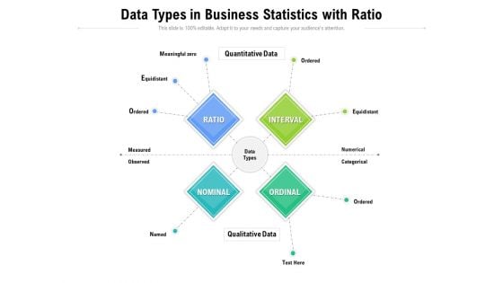 Data Types In Business Statistics With Ratio Ppt PowerPoint Presentation File Shapes PDF