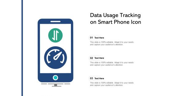 Data Usage Tracking On Smart Phone Icon Ppt PowerPoint Presentation Styles Design Templates PDF