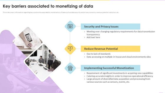 Data Valuation And Monetization Key Barriers Associated To Monetizing Of Data Sample PDF