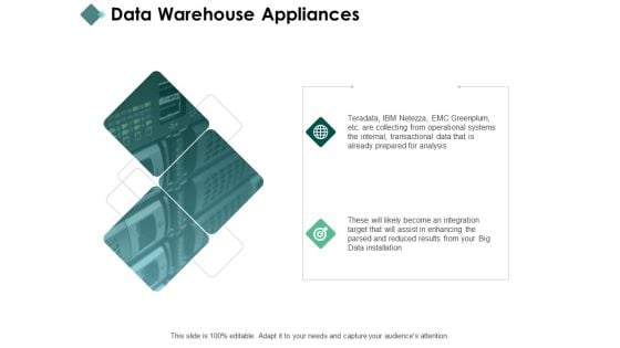 Data Warehouse Appliances Arrows Ppt PowerPoint Presentation Infographics Templates