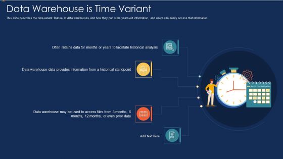 Data Warehousing IT Data Warehouse Is Time Variant Ppt Professional Slide PDF