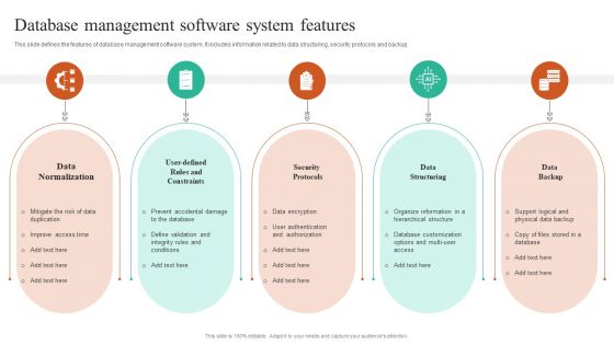 Database Management Software System Features Topics PDF