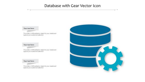 Database With Gear Vector Icon Ppt PowerPoint Presentation Outline Graphics Pictures PDF