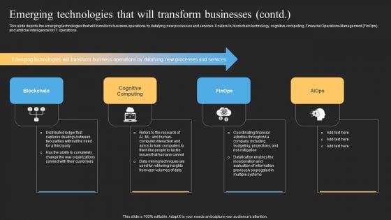 Datafy Emerging Technologies That Will Transform Businesses Contd Sample PDF